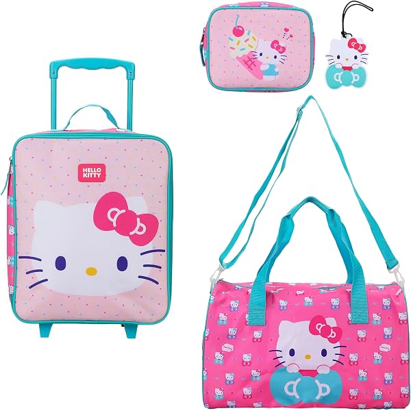 Amazon.com | Bioworld Hello Kitty Beach Trip 2-Pack Luggage Set